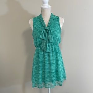 Forever 21 |  Sleeveless Collar-Tie Shirt Dress in Aquamarine | Small